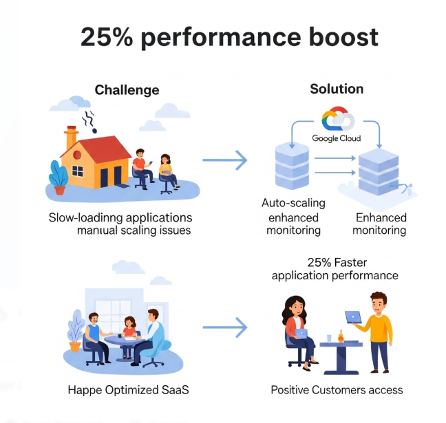 Speedometer or arrow icon representing performance increase